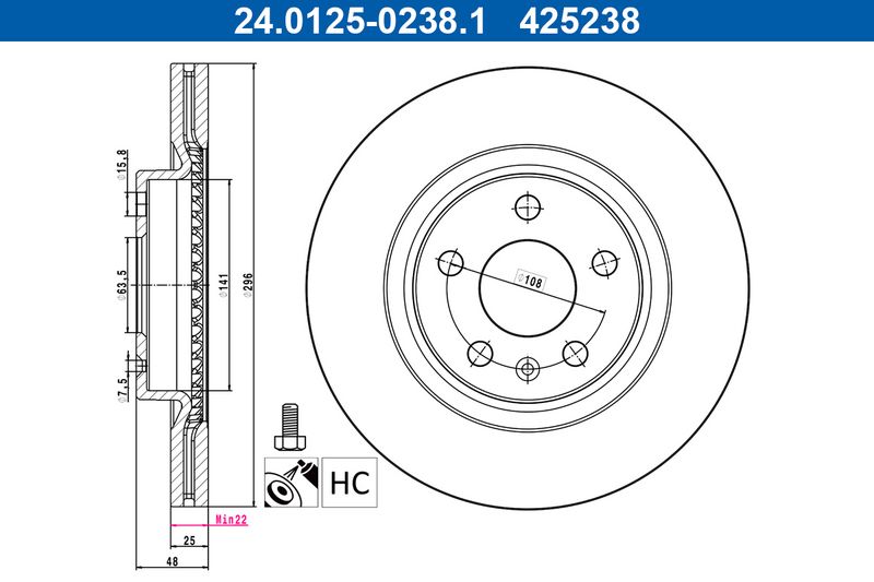 Tarcza hamulcowa ATE 24.0125-0238.1