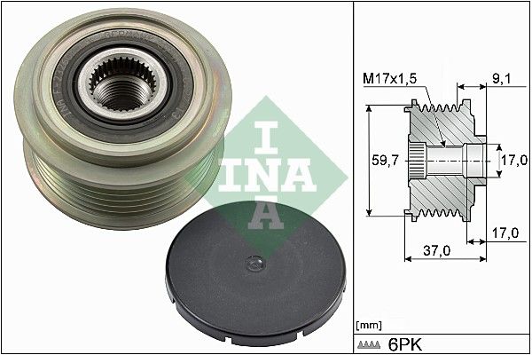 Alternator - sprzęgło jednokierunkowe INA 535 0035 10