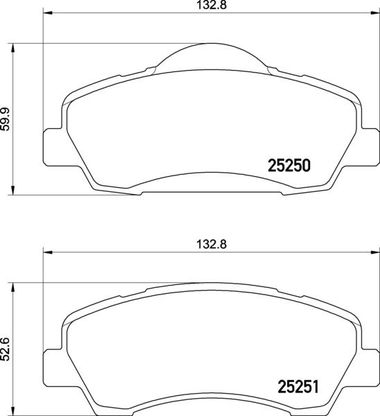 Zestaw klocków hamulcowych, hamulce tarczowe BREMBO P 61 138