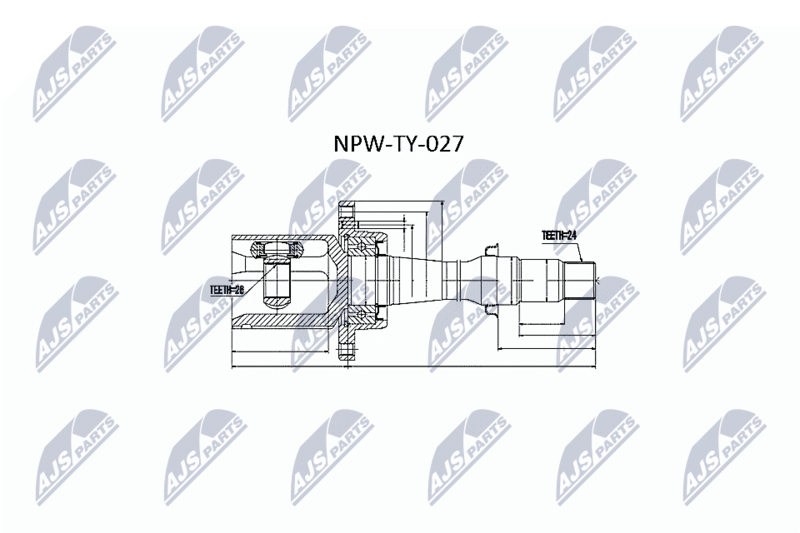 Zestaw przegubu, wał napędowy NTY NPW-TY-027