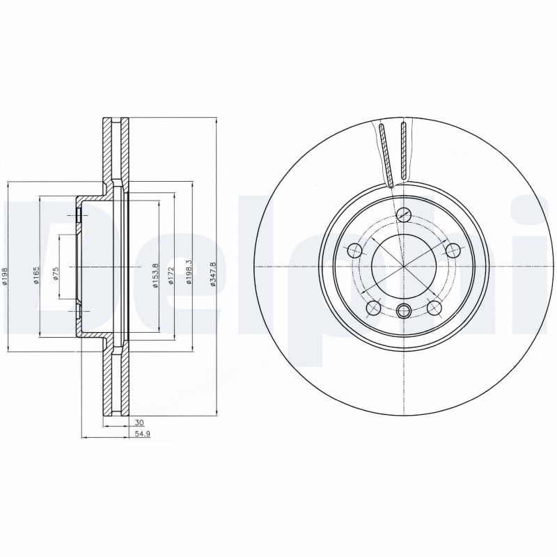Tarcza hamulcowa DELPHI BG9063C