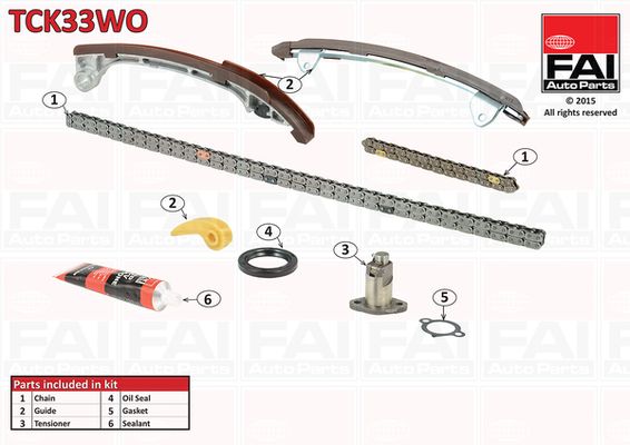 Zestaw łańcucha rozrządu FAI AutoParts tck33wo