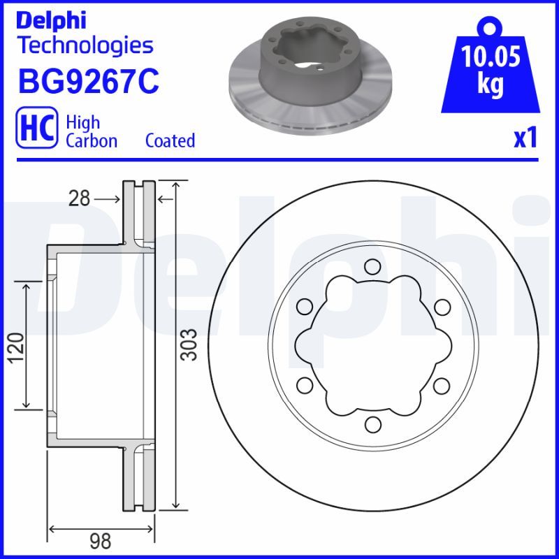 Tarcza hamulcowa DELPHI BG9267C