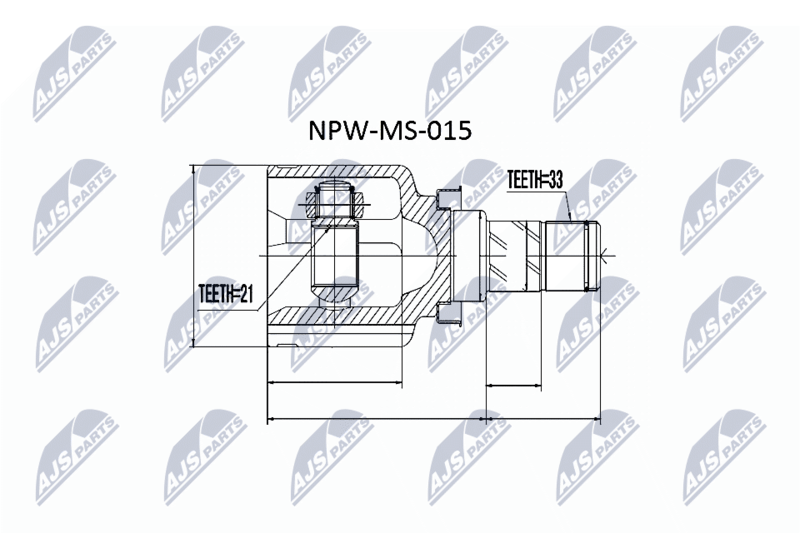 Zestaw przegubu, wał napędowy NTY NPW-MS-015