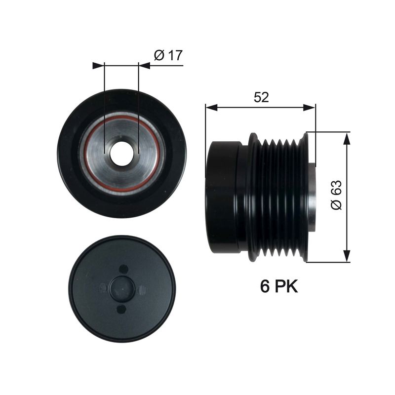 Alternator - sprzęgło jednokierunkowe GATES oap7187