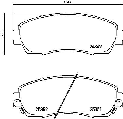 Zestaw klocków hamulcowych, hamulce tarczowe BREMBO P 28 068