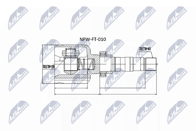 Zestaw przegubu, wał napędowy NTY NPW-FT-010