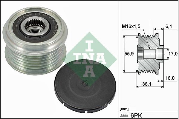 Alternator - sprzęgło jednokierunkowe INA 535 0026 10