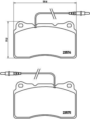 Zestaw klocków hamulcowych, hamulce tarczowe BREMBO P 23 082