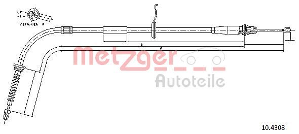 Cięgło, hamulec postojowy METZGER 10.4308