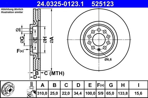 Tarcza hamulcowa ATE 24.0325-0123.1