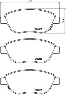Zestaw klocków hamulcowych, hamulce tarczowe BREMBO P 23 153