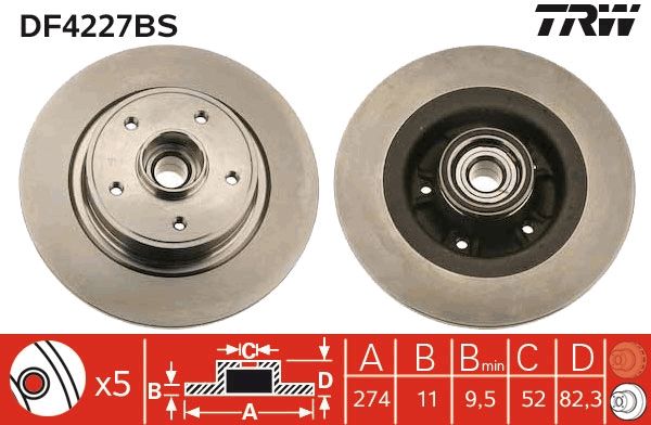 Tarcza hamulcowa TRW df4227bs