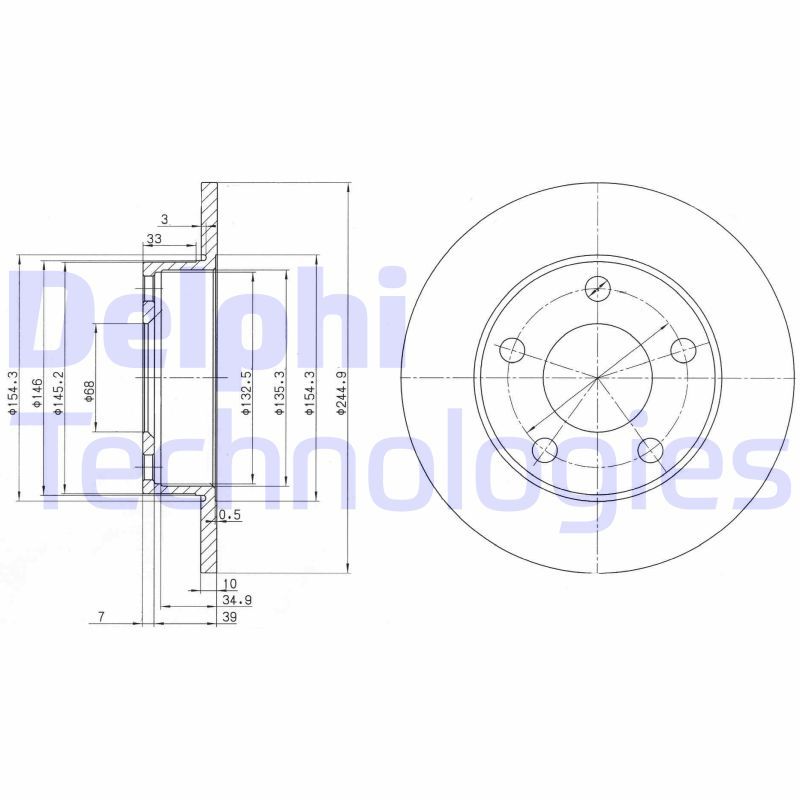 Tarcza hamulcowa DELPHI BG2520
