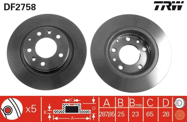 Tarcza hamulcowa TRW DF2758