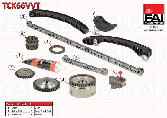 Zestaw łańcucha rozrządu FAI AutoParts tck66vvt