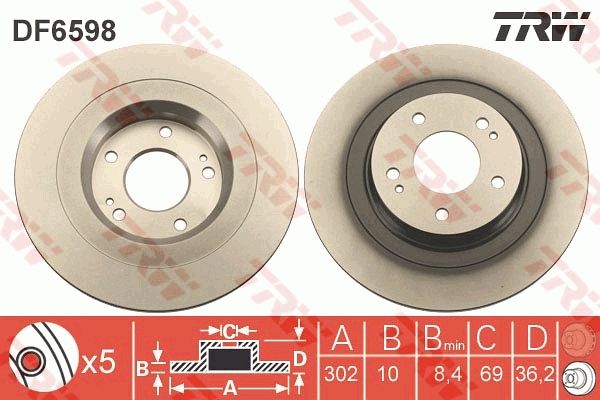 Tarcza hamulcowa TRW DF6598