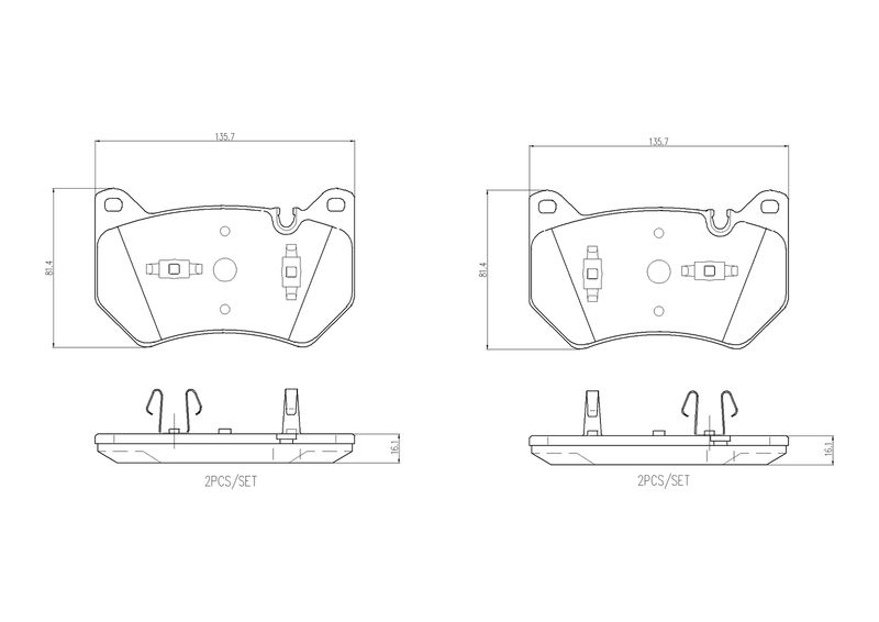 Zestaw klocków hamulcowych, hamulce tarczowe BREMBO P 85 181