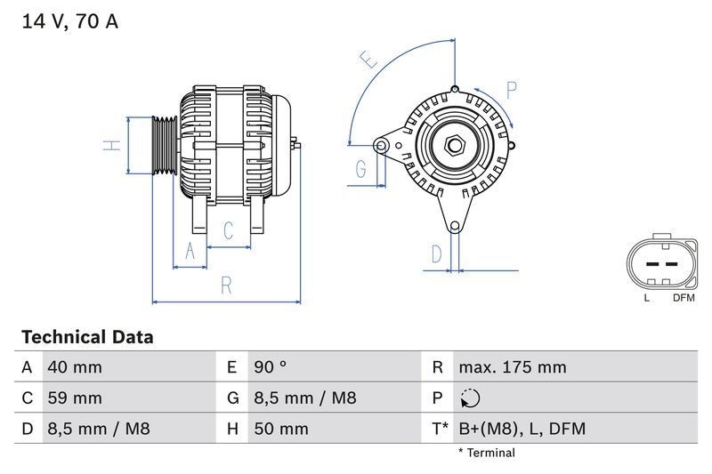 Alternator BOSCH 0 986 041 910