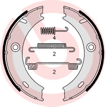 Zestaw szczęk hamulcowych, hamulec postojowy BREMBO S 50 512