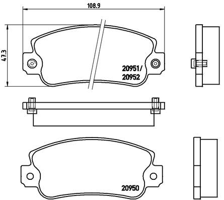 Zestaw klocków hamulcowych, hamulce tarczowe BREMBO P 23 013