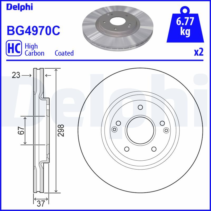 Tarcza hamulcowa DELPHI BG4970C