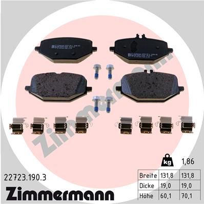 Zestaw klocków hamulcowych, hamulce tarczowe ZIMMERMANN 22723.190.3