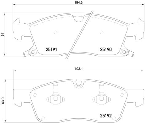 Zestaw klocków hamulcowych, hamulce tarczowe BREMBO P 37 017