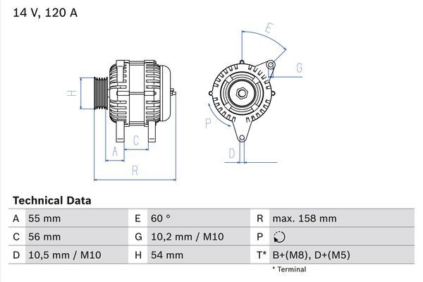 Alternator BOSCH 0 986 044 410