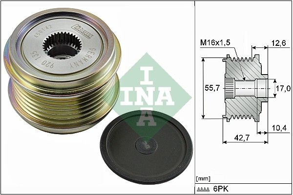 Alternator - sprzęgło jednokierunkowe INA 535027610