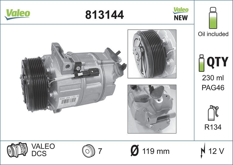 Sprężarka, klimatyzacja VALEO 813144