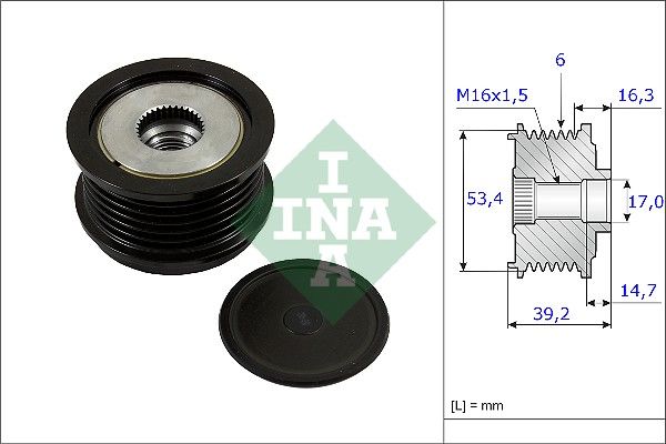 Alternator - sprzęgło jednokierunkowe INA 535023610