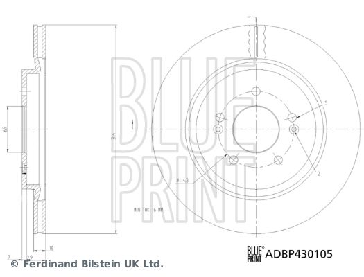 Tarcza hamulcowa BLUE PRINT ADBP430105