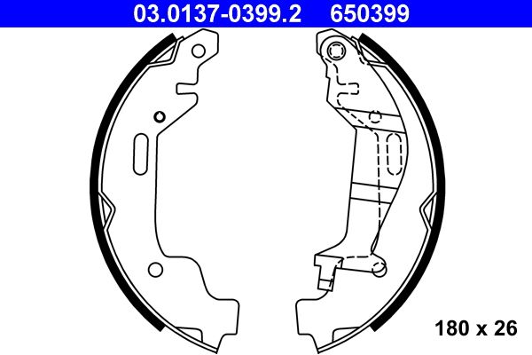 Zestaw szczęk hamulcowych ATE 03.0137-0399.2