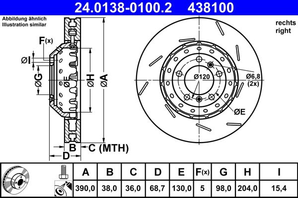 Tarcza hamulcowa ATE 24.0138-0100.2