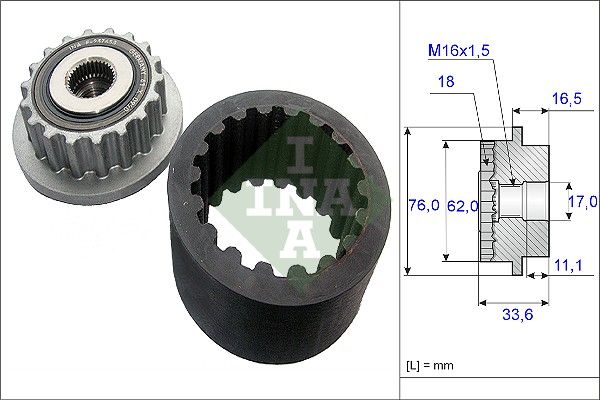 Zestaw ruchomej tulei sprzęgła INA 535 0186 10