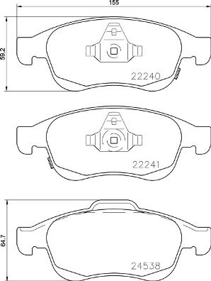 Zestaw klocków hamulcowych, hamulce tarczowe BREMBO P 23 165