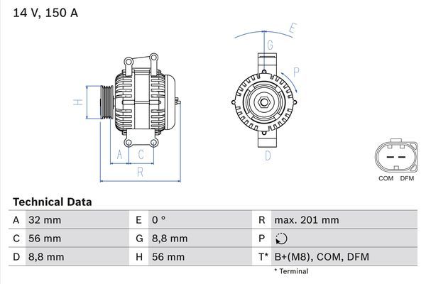 Alternator BOSCH 0986046300