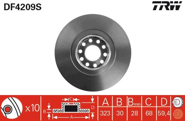 Tarcza hamulcowa TRW DF4209S