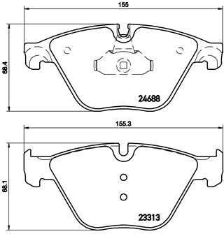 Zestaw klocków hamulcowych, hamulce tarczowe BREMBO P 06 074