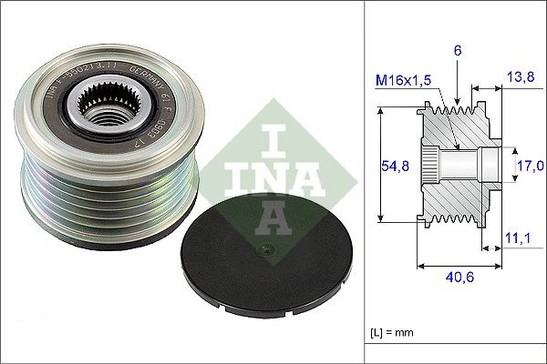 Alternator - sprzęgło jednokierunkowe INA 535010210