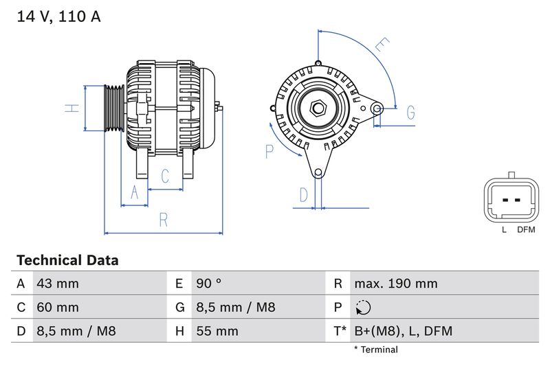 Alternator BOSCH 0 986 080 140