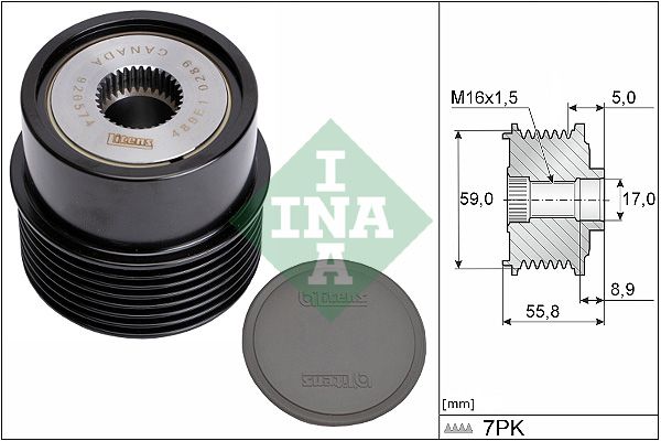 Alternator - sprzęgło jednokierunkowe INA 535 0354 10