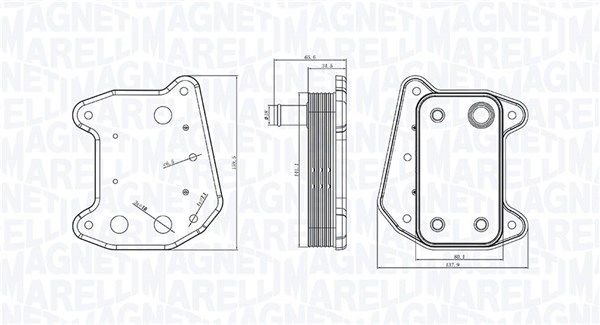 Chłodnica oleju, olej silnikowy MAGNETI MARELLI 350300001700