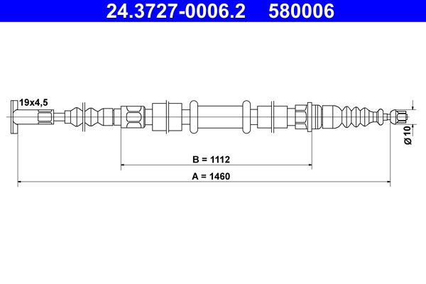 Cięgło, hamulec postojowy Ate 24.3727-0006.2