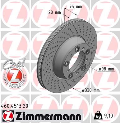 Tarcza hamulcowa ZIMMERMANN 460.4513.20