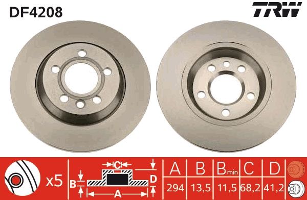 Tarcza hamulcowa TRW DF4208