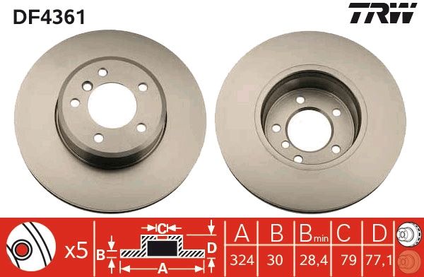 Tarcza hamulcowa TRW DF4361