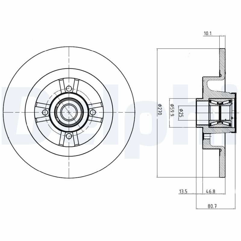 Tarcza hamulcowa DELPHI BG9032RS