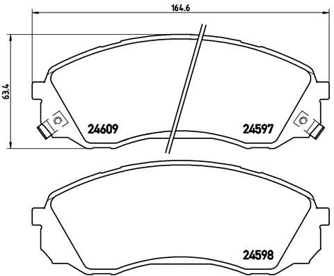 Zestaw klocków hamulcowych, hamulce tarczowe BREMBO P 30 041